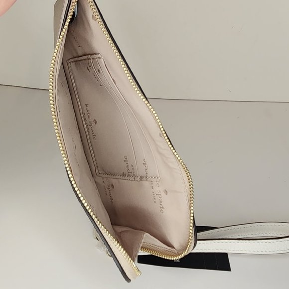 Kate Spade Medium Large Zip Wristlet - Lucy - Pebbled Leather - Light Sand - NWT - Picture 9 of 9